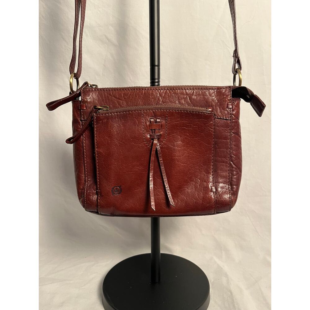 Born Leather Crossbody Bag Oxblood Brown Soft Vintage Style Purse
